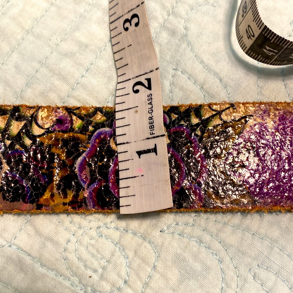 Ed Hardy Vintage Purple Belt with Gold Buckle - Picture 7 of 10